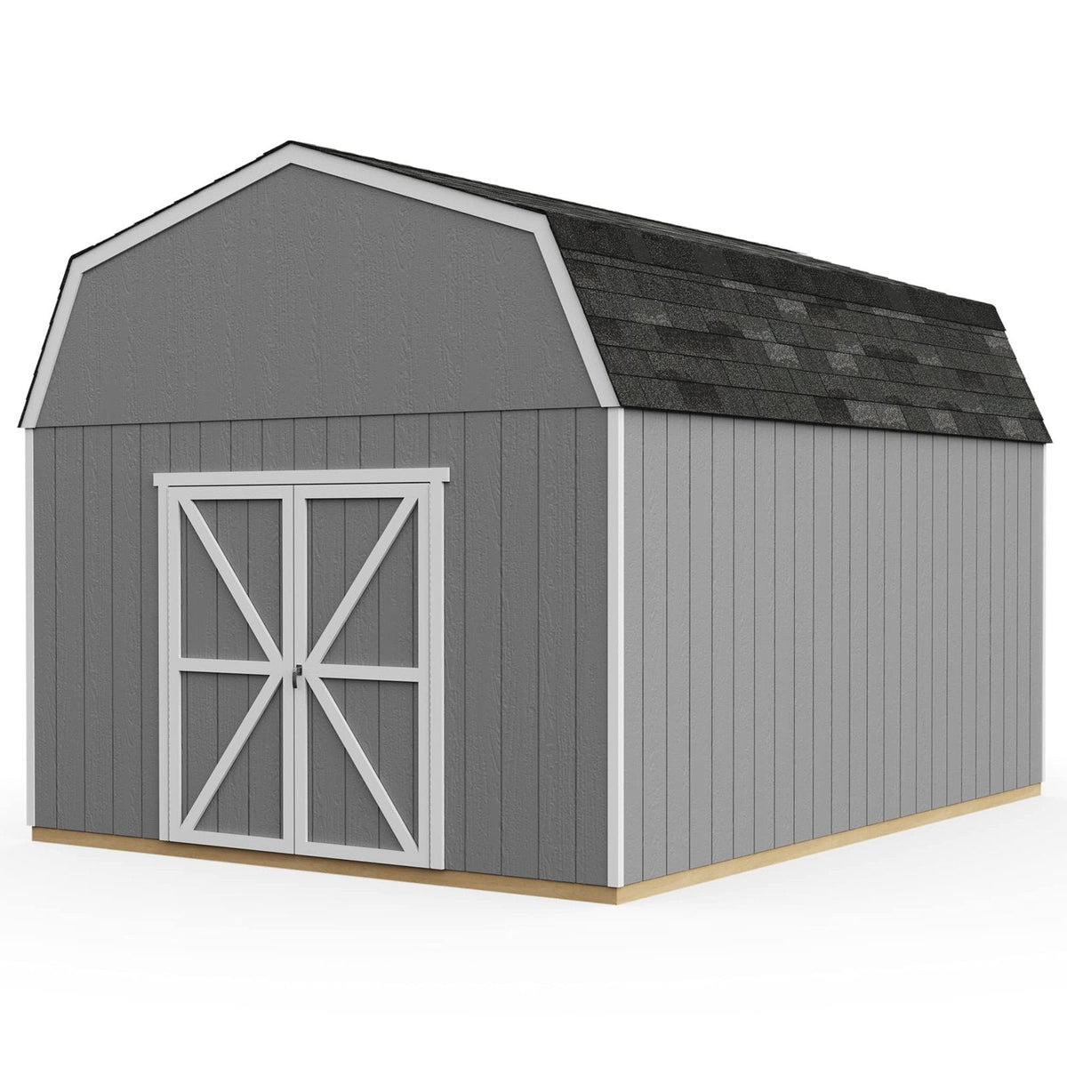Handy Home Products Hudson 12×16 Do-it-Yourself Wooden Storage Shed Brown Without Floor